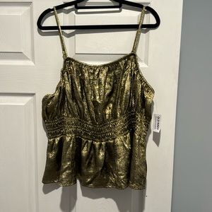 Gold mid length tank top